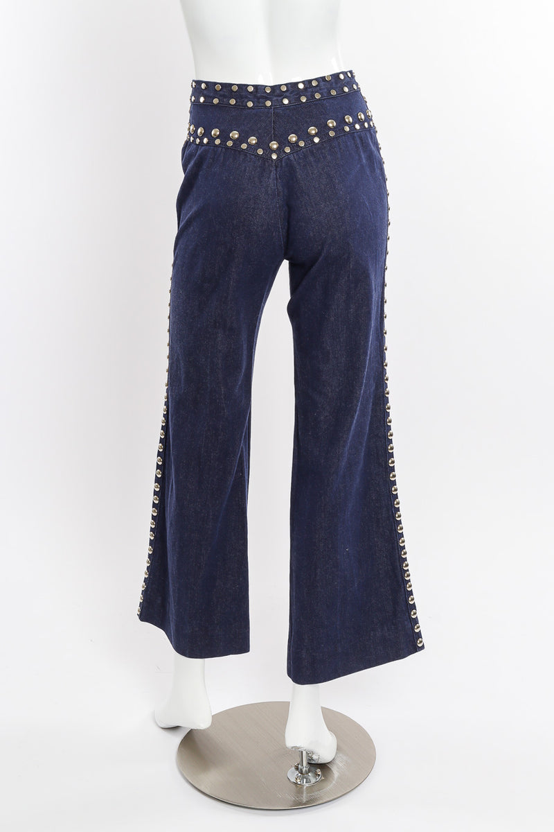 Vintage Allie Flynn Studded Denim Top and Pant Set back view of pant on mannequin @Recessla