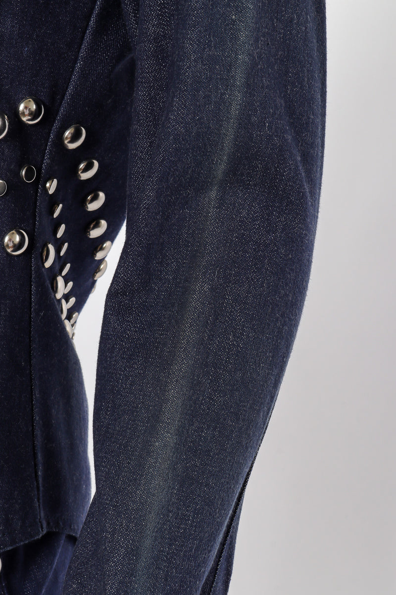 Vintage Allie Flynn Studded Denim Top and Pant Set fade mark on left sleeve closeup @Recessla