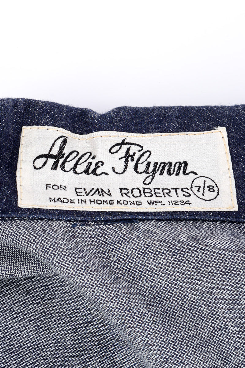 Vintage Allie Flynn Studded Denim Top and Pant Set signature label on shirt closeup @Recessla
