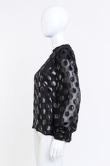 André Laug Metallic Polka Dot Silk Blouse side @RECESS LA