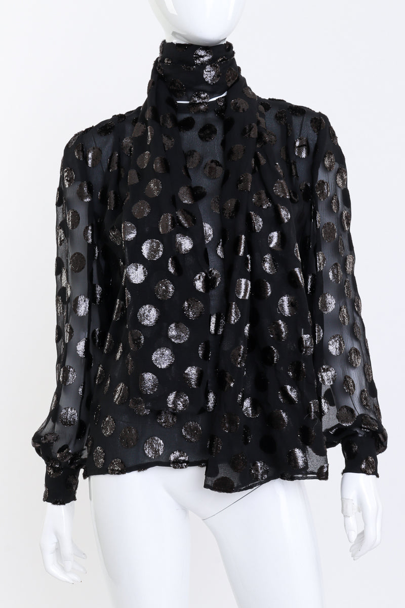 André Laug Metallic Polka Dot Silk Blouse @RECESS LA