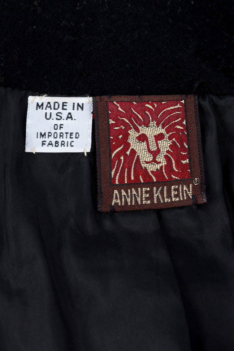 Vintage Anne Klein Studded Wool Cashmere Jacket label @recess la