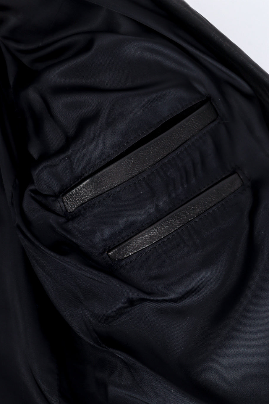 Vintage Arturo Longline Beaded Leather Fringe Jacket inseam pocket closeup @recess la
