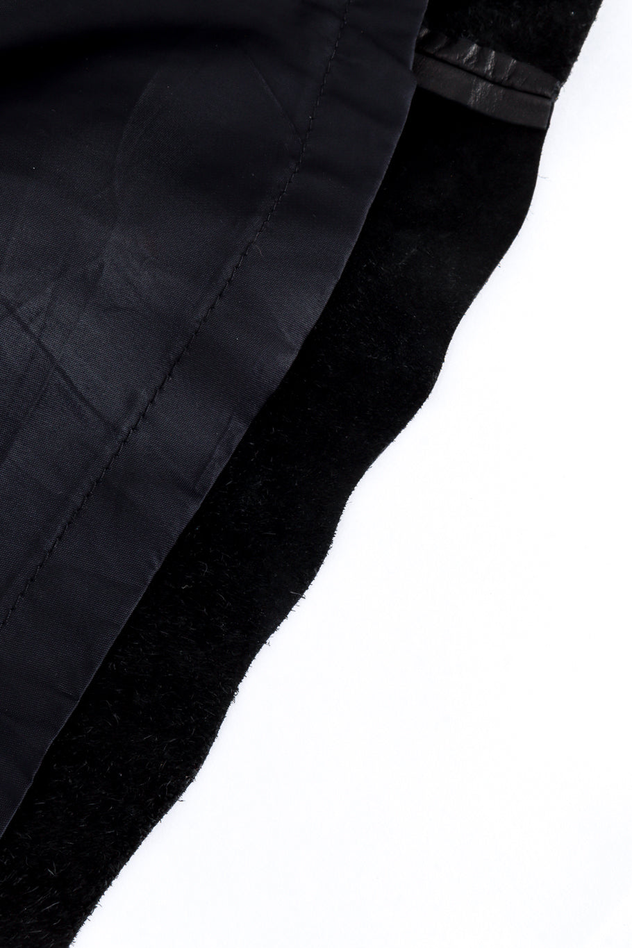 Vintage Arturo Longline Beaded Leather Fringe Jacket raw hem closeup @recess la