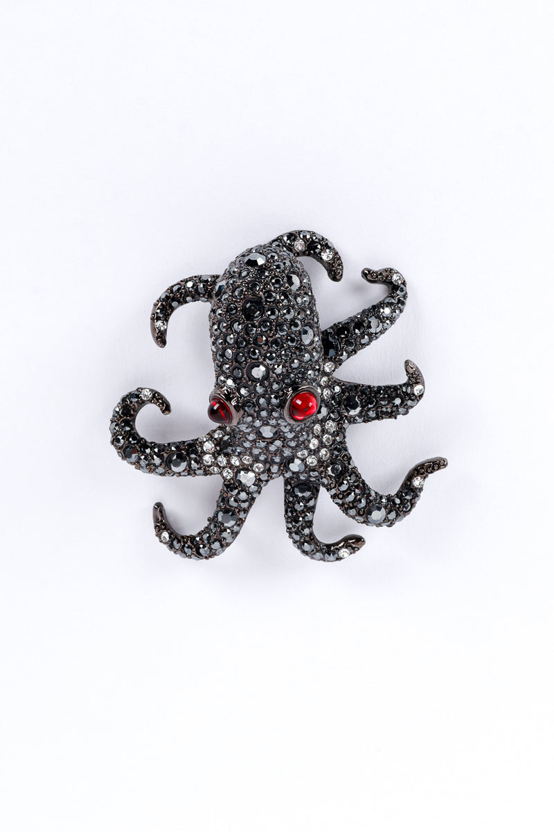 Kenneth Jay Lane Black Sea Rhinestone Octopus Brooch @RECESS LA