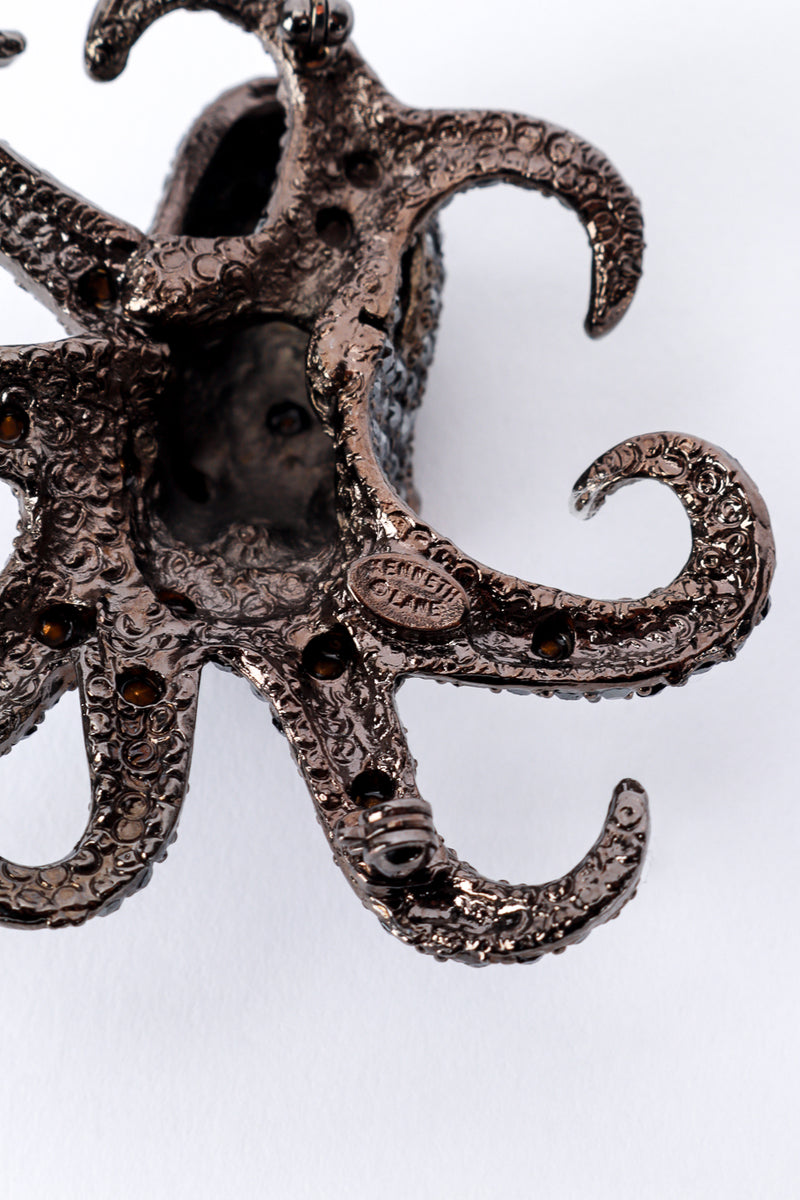 Kenneth Jay Lane Black Sea Rhinestone Octopus Brooch mark @RECESS LA