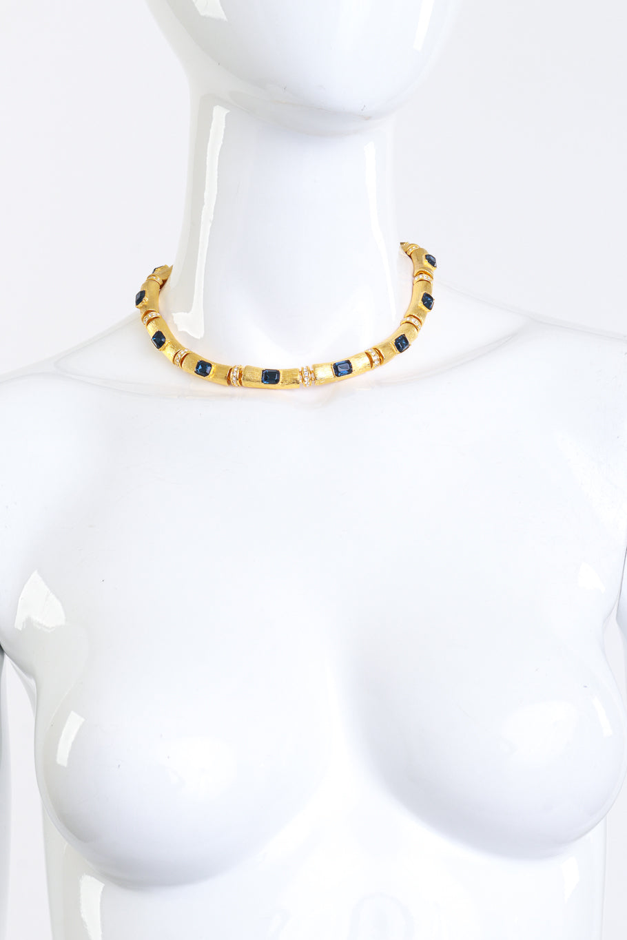 Kenneth Jay Lane Jeweled Bar Link Collar Necklace worn @RECESS LA