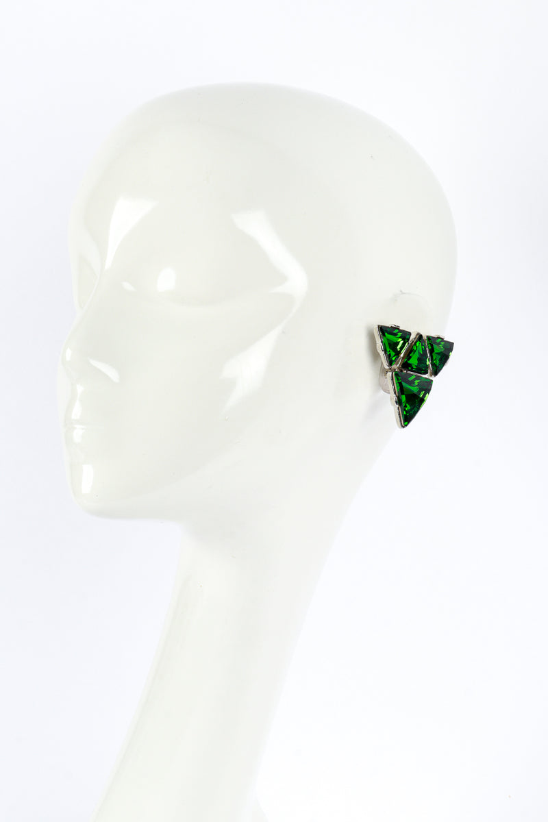 Kenneth Jay Lane Emerald Geo Gem Cluster Earrings worn @RECESS LA