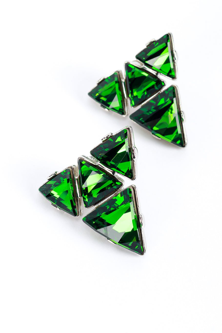 Kenneth Jay Lane Emerald Geo Gem Cluster Earrings detail @RECESS LA