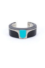 Kenneth Jay Lane Art Deco Enamel & Rhinestone Cuff Bracelet @RECESS LA