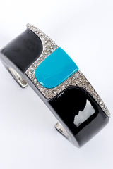 Kenneth Jay Lane Art Deco Enamel & Rhinestone Cuff Bracelet detail @RECESS LA