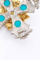 Kenneth Jay Lane Jeweled Patonce Cross Brooch mark @RECESS LA