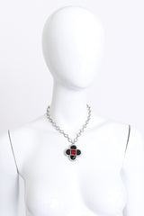 Kenneth Jay Lane Pool of Light Crystal Cross Pendant Necklace worn @RECESS LA