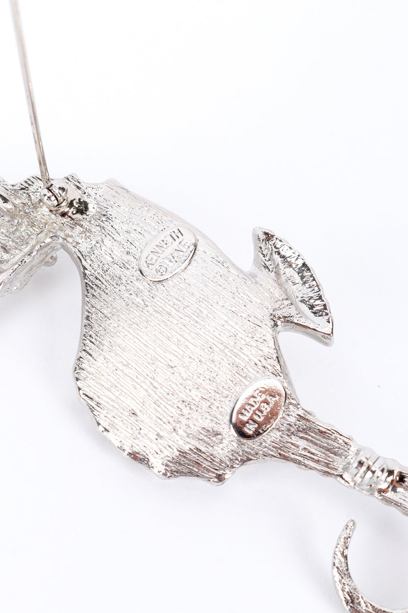 Kenneth Jay Lane Crystal Seahorse Brooch mark @RECESS LA