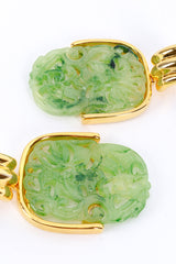 Kenneth Jay Lane Carved Jade Drop Earrings detail @RECESS LA