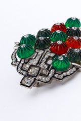 Vintage Kenneth Jay Lane Tutti Frutti Deco Tree Brooch detail @recess la