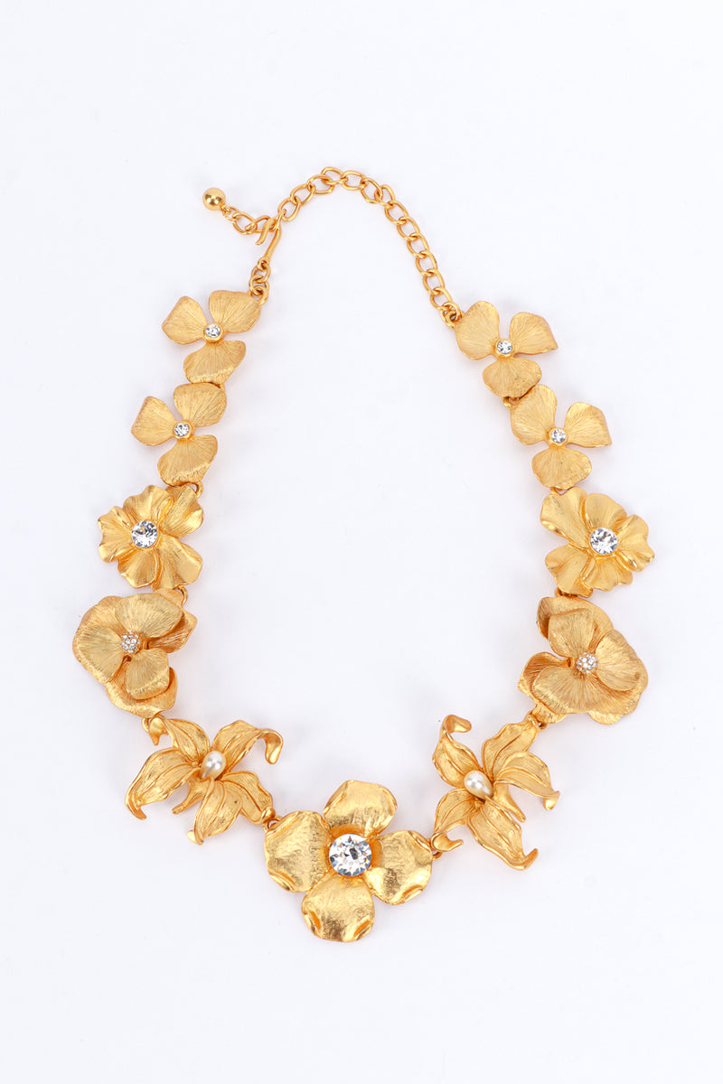 Vintage Kenneth Jay Lane Flora Pendant Collar Necklace front @recess la