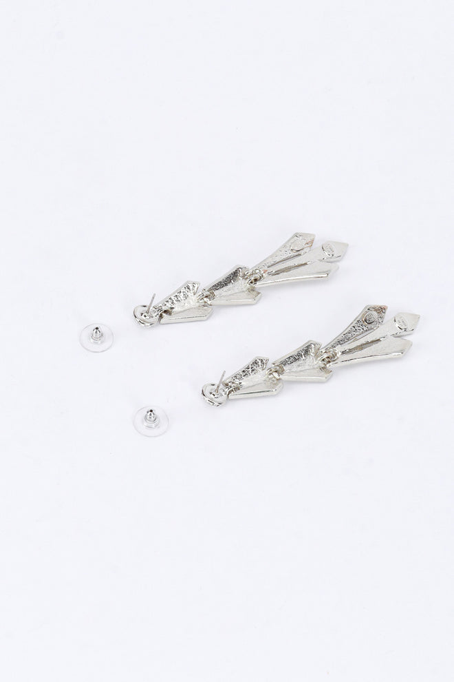 Kenneth Jay Lane Pteruges Rhinestone Drop Earrings clips @RECESS LA