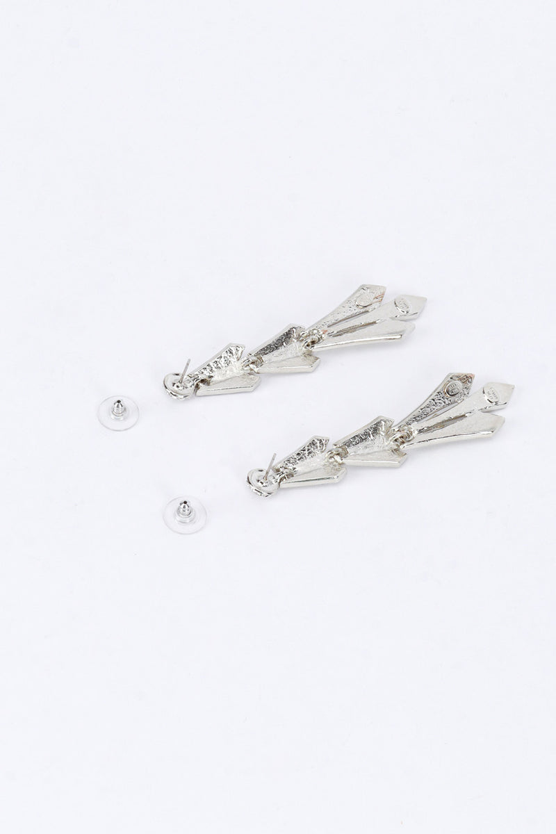 Kenneth Jay Lane Pteruges Rhinestone Drop Earrings clips @RECESS LA