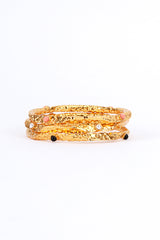 Kenneth Jay Lane Golden Hammered Bangle Set @RECESS LA