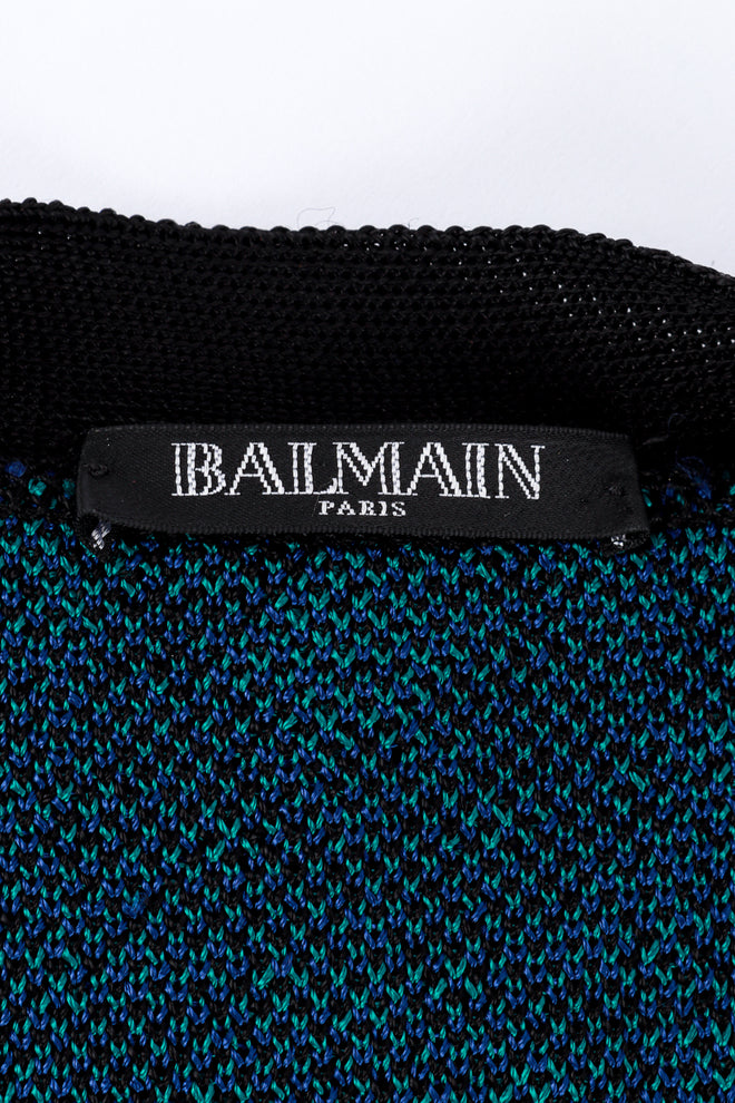 Balmain Baroque Knit Long Cardigan label @recess la