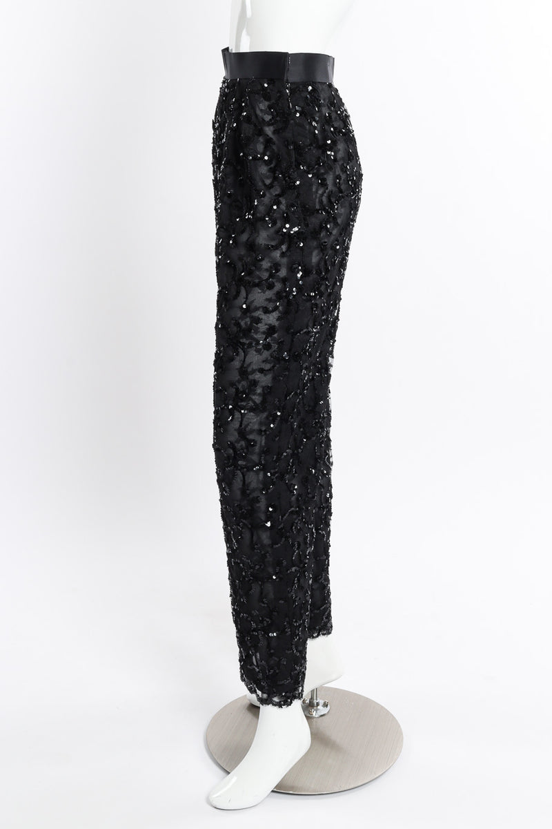 Vintage Bill Blass Sequin Lace Pant side on mannequin @recessla