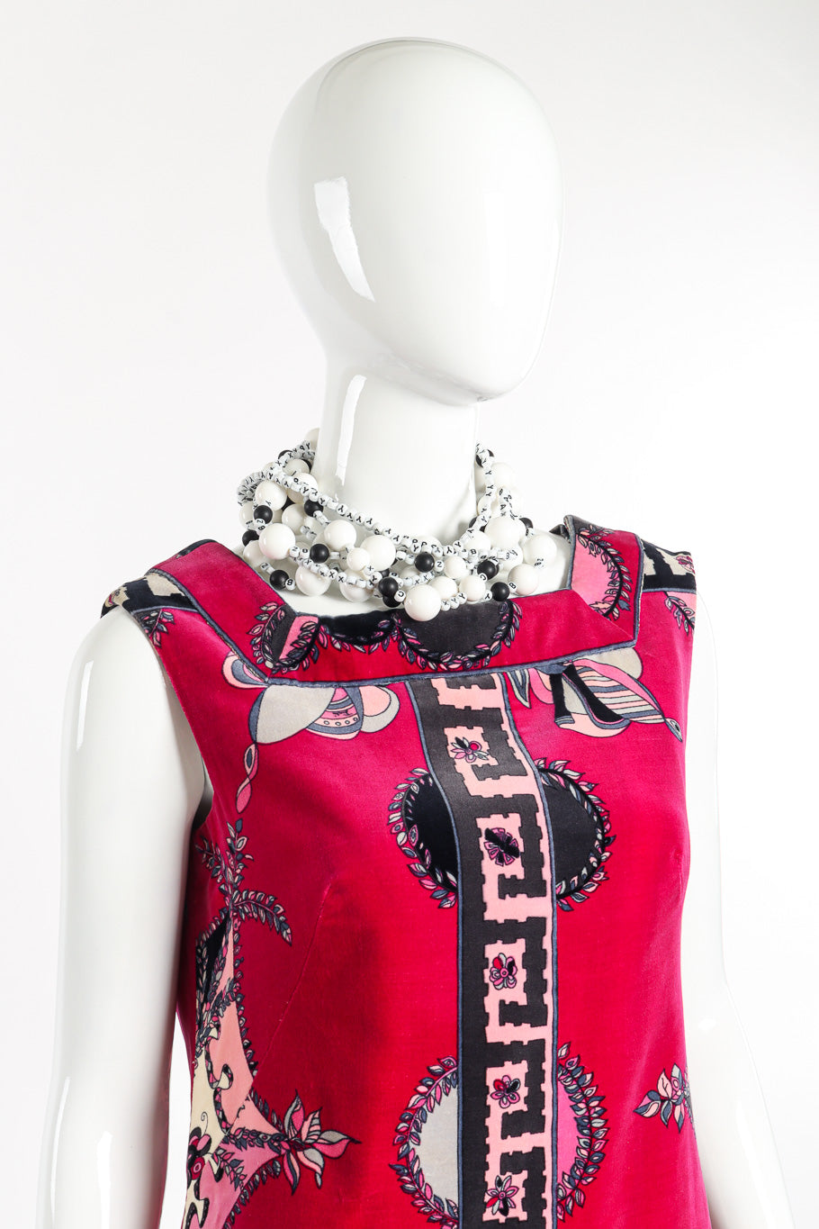 Vintage Multi-Strand Letter Bead Necklace on mannequin @recessla