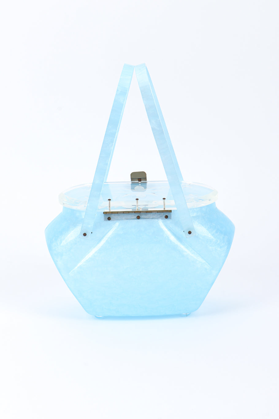 Vintage Pearlescent Lucite Box Bag back @recessla