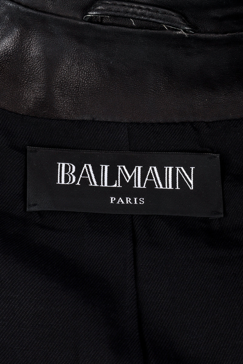 Balmain Leather Biker Vest label @recess la