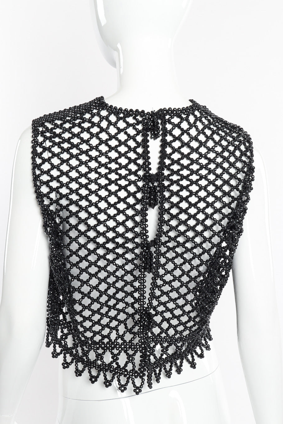 Vintage Saks Fifth Ave Beaded Vest back on mannequin closeup @recessla