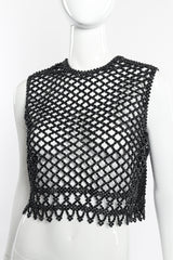 Vintage Saks Fifth Ave Beaded Vest front on mannequin closeup @recessla