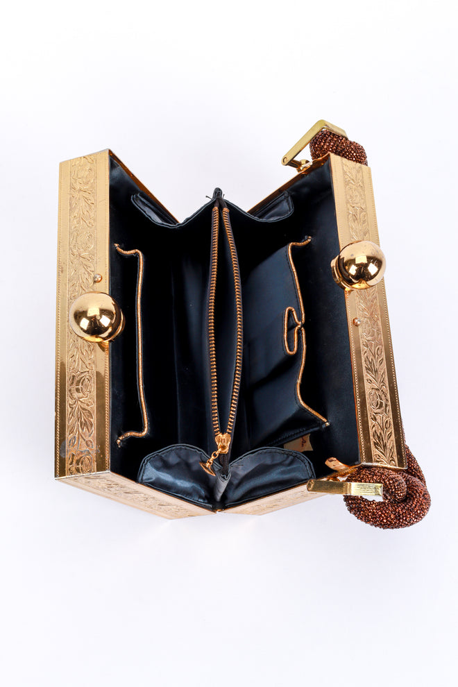 Vintage Metallic Beaded Box Bag interior view @recess la