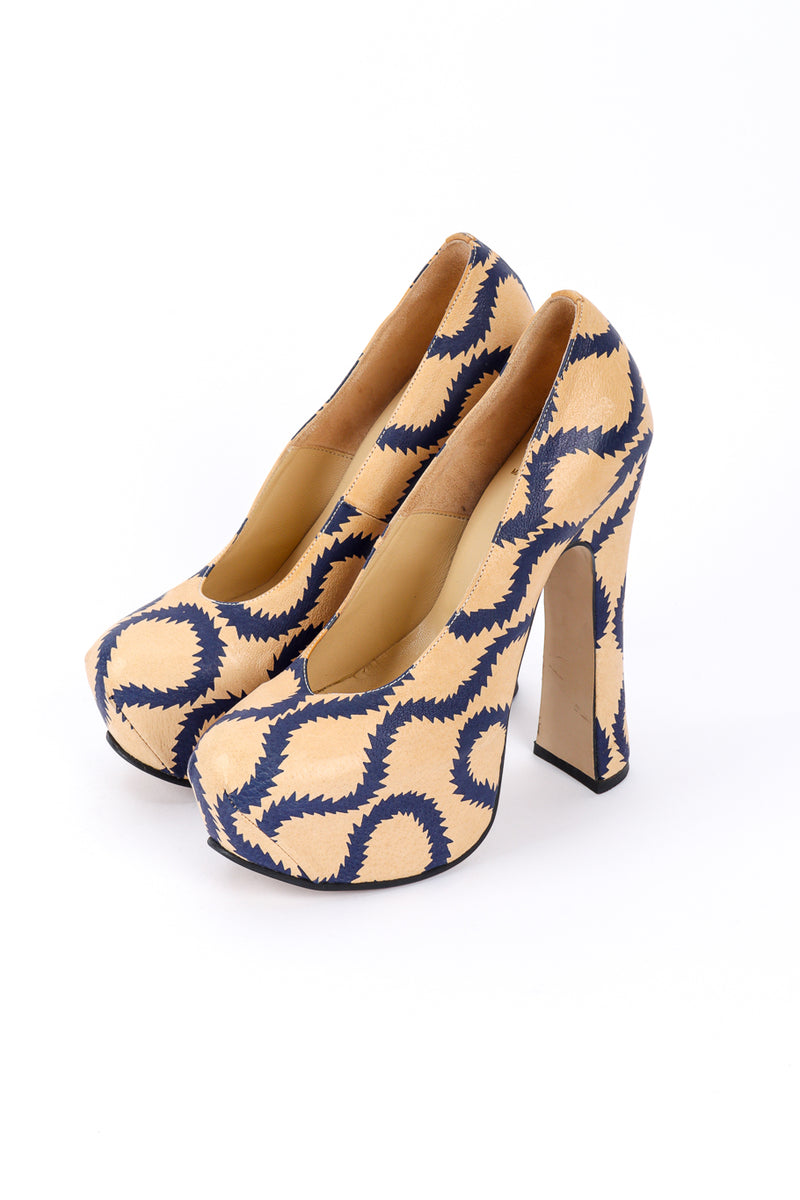 Vivienne Westwood 2013 F/W Squiggle Print Leather Court Shoes – Recess