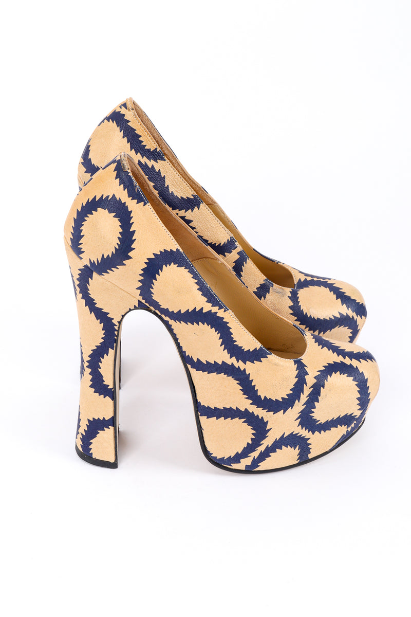 2013 F/W Squiggle Print Leather Court Shoes