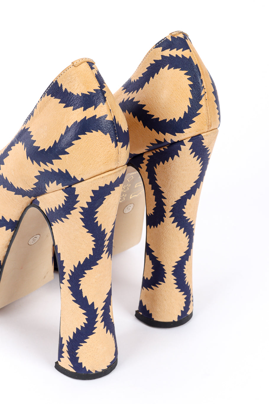 Vivienne Westwood 2013 F/W Squiggle Print Leather Court Shoe 3/4 heel view @recessla