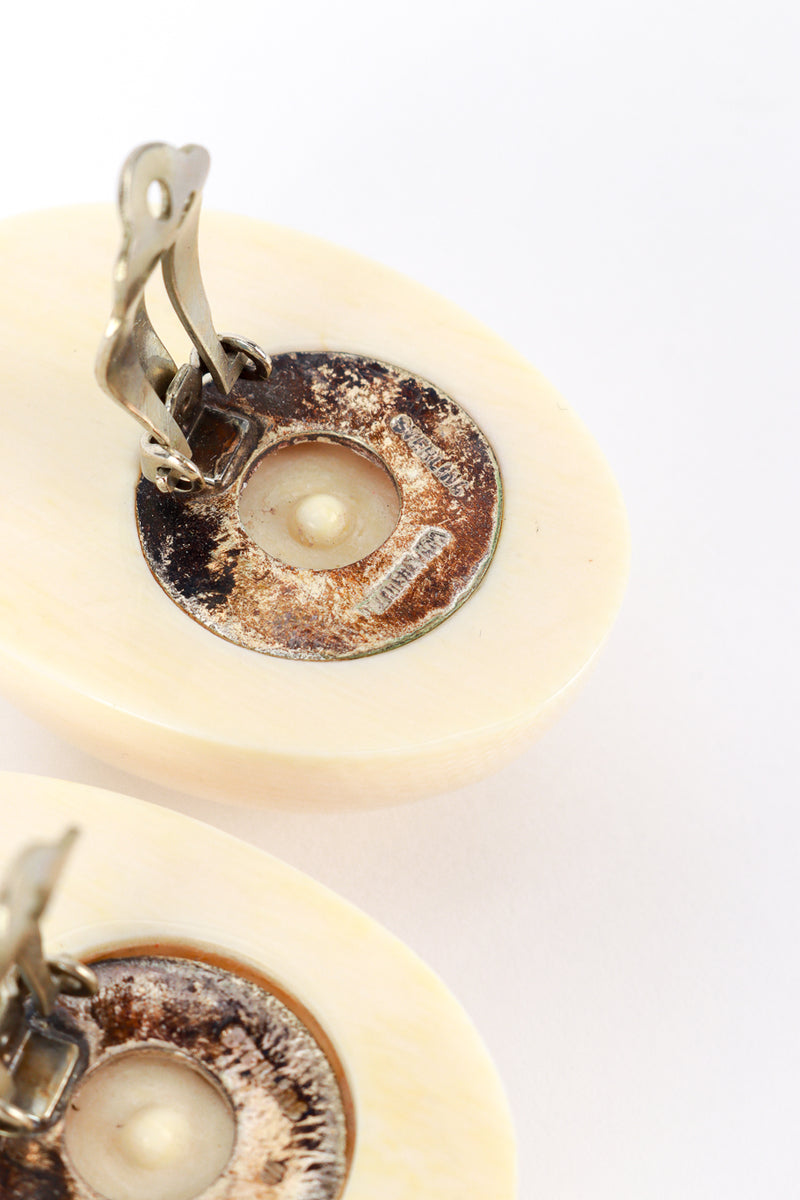 Patricia Von Musulin Ivory Oval Earrings signed @RECESS LA