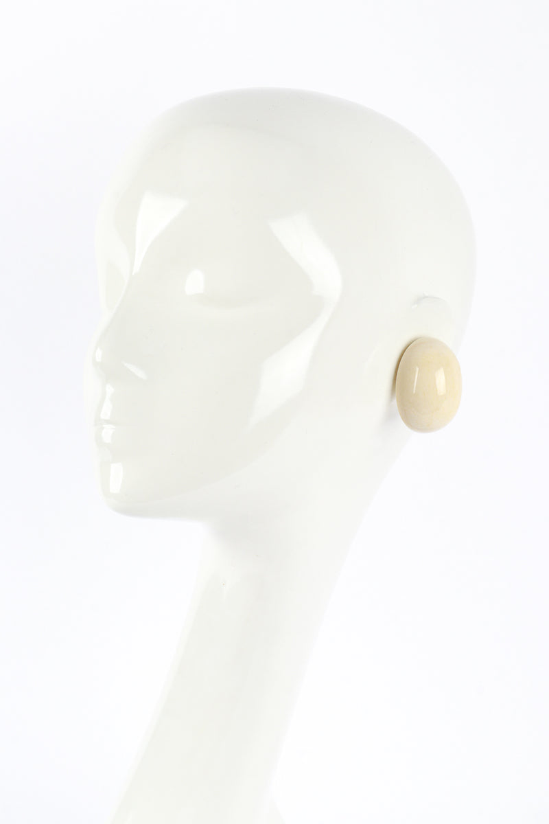 Patricia Von Musulin Ivory Oval Earrings mannequin @RECESS LA