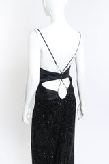 Bellville Sassoon Strappy Sequin Evening Gown on mannequin back detail @RECESS LA