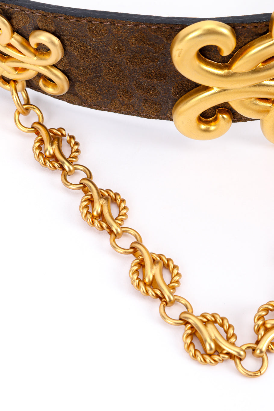 Vintage Belts by Simon Scroll Buckle Chain Drape Belt chain closeup @recessla