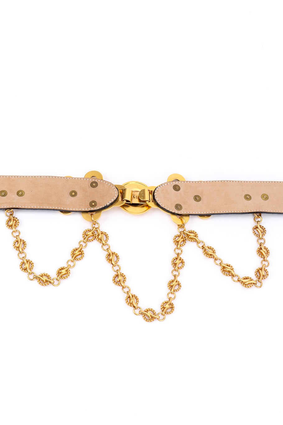 Vintage Belts by Simon Scroll Buckle Chain Drape Belt buckle back @recessla