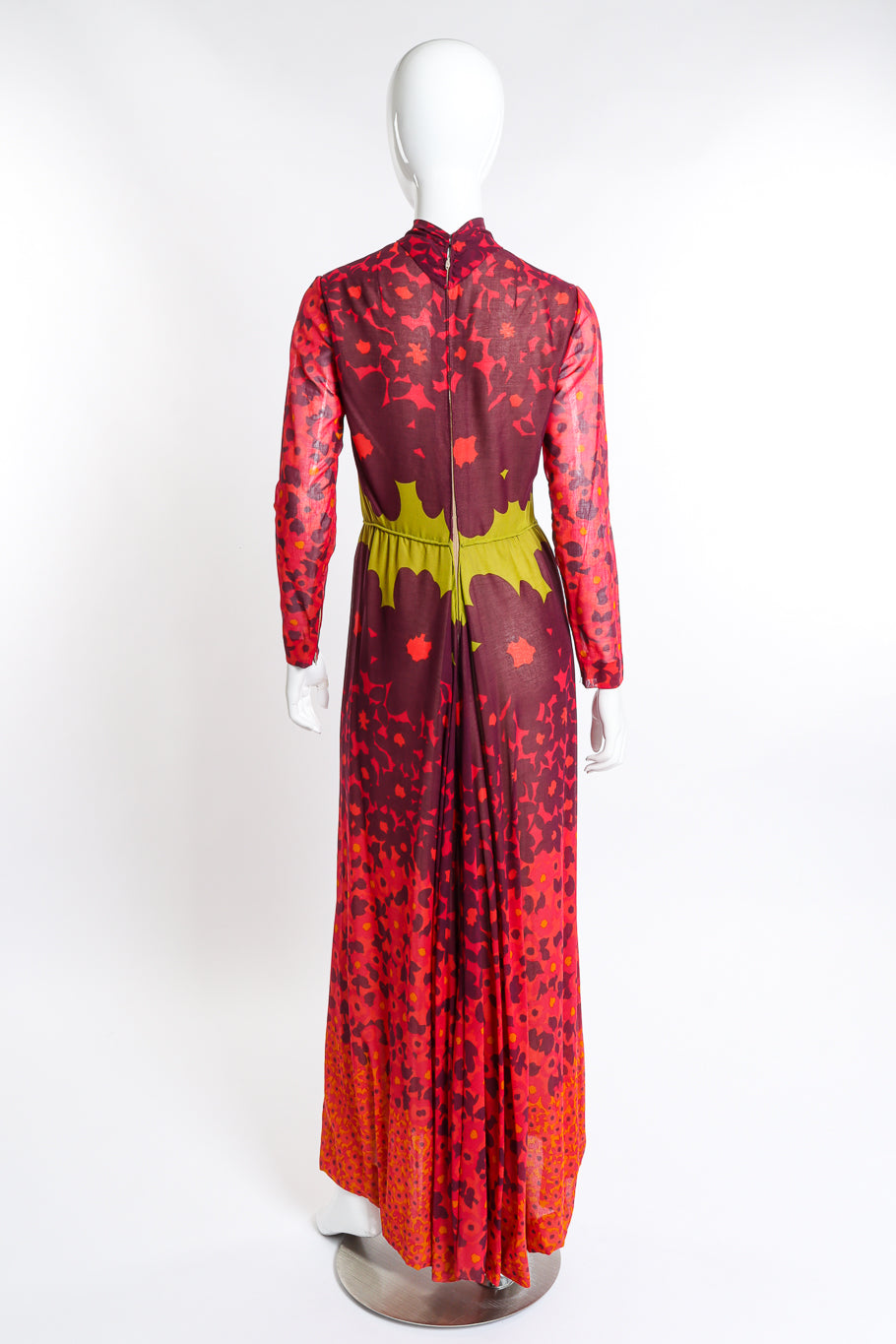 Vintage Bergdorf Goodman Poppy Print Turtleneck Dress back on mannequin @recess la