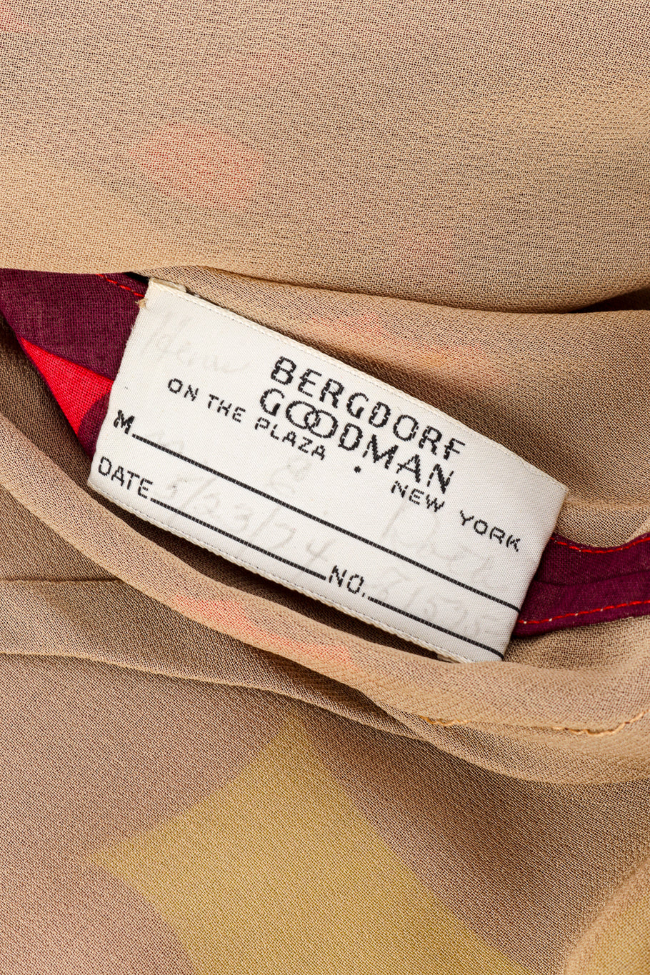 Vintage Bergdorf Goodman Poppy Print Turtleneck Dress signature label @recess la