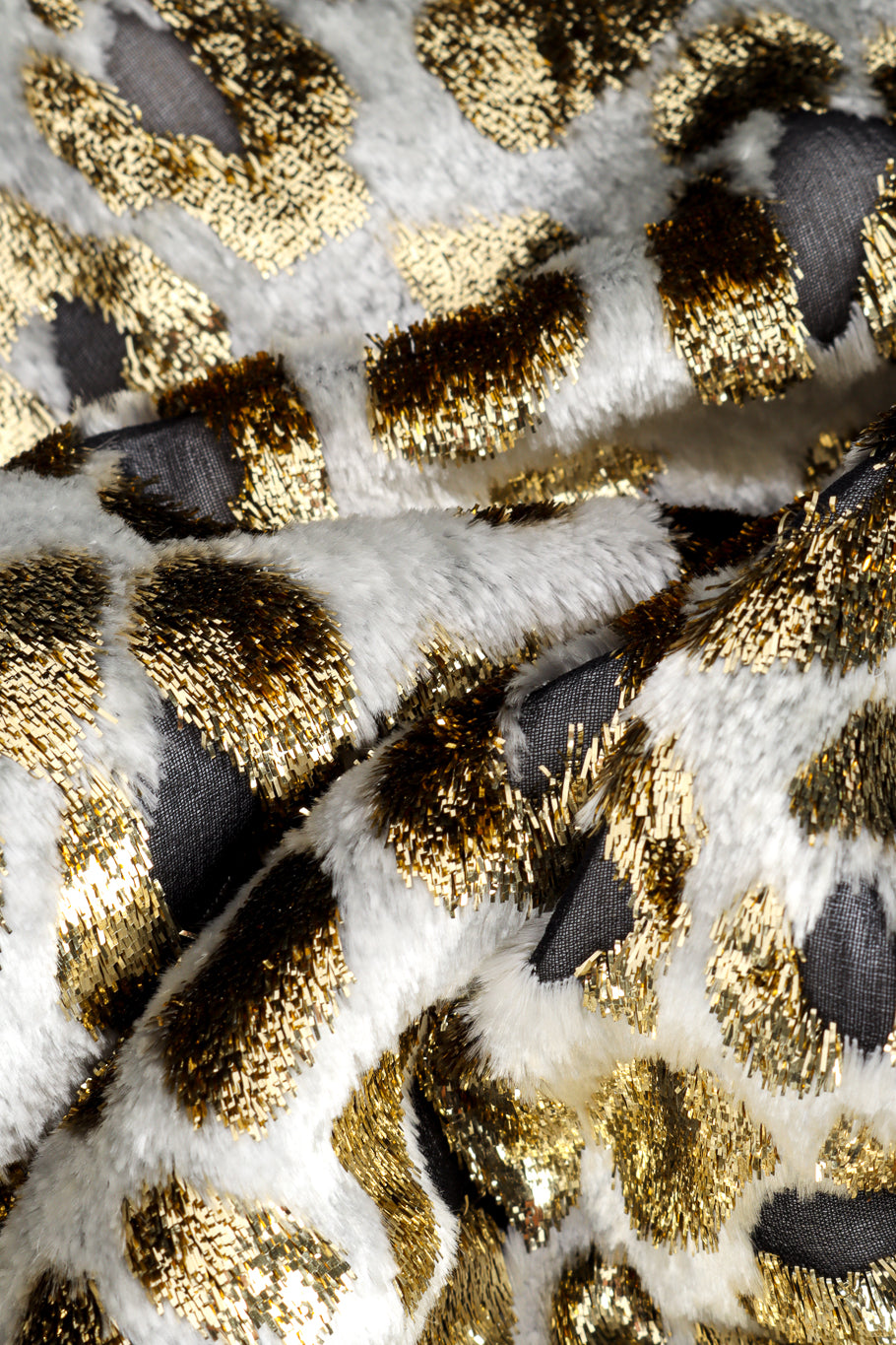 Vintage Bill Blass Metallic Burnout Animal Print Jacket fabric closeup @recess la