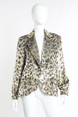 Vintage Bill Blass Metallic Burnout Animal Print Jacket front on mannequin @recess la