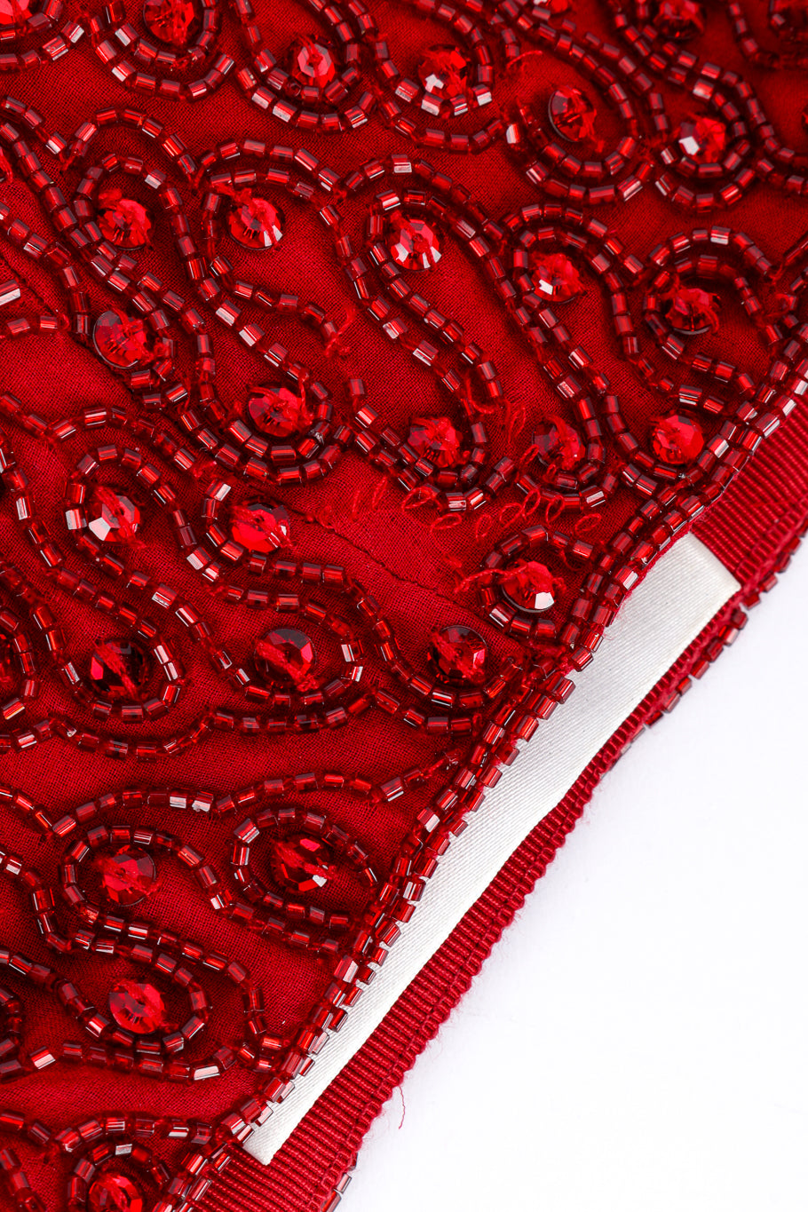 Vintage Bill Blass Beaded Silk Pants missing beads closeup @recessla