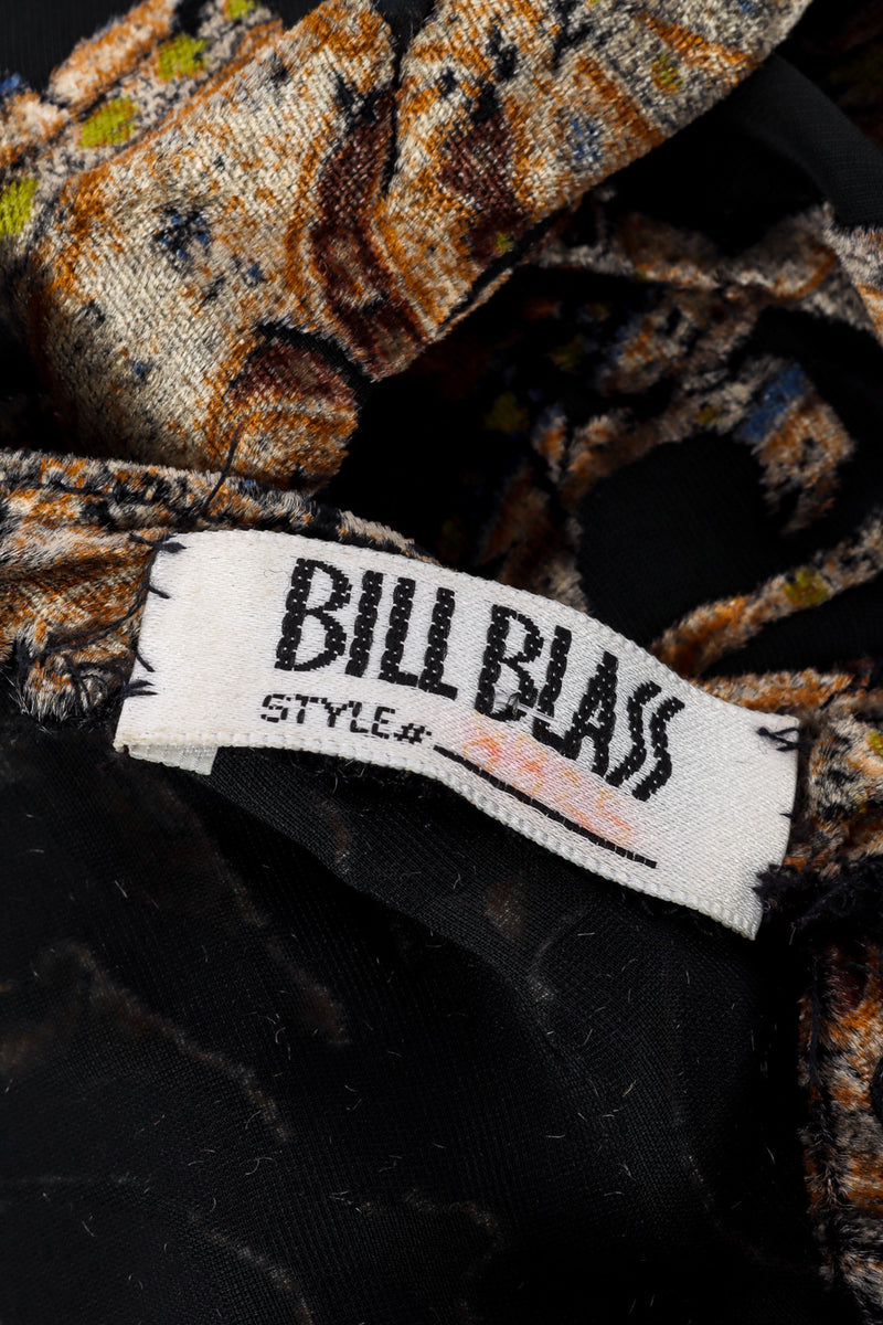 Vintage Bill Blass Baroque Velvet Dress signature label @recessla