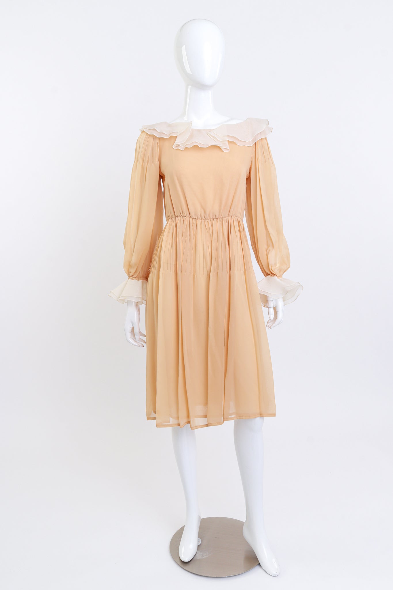 Chiffon Ruffle Peasant Dress by Bill Blass on mannequin @Recess LA