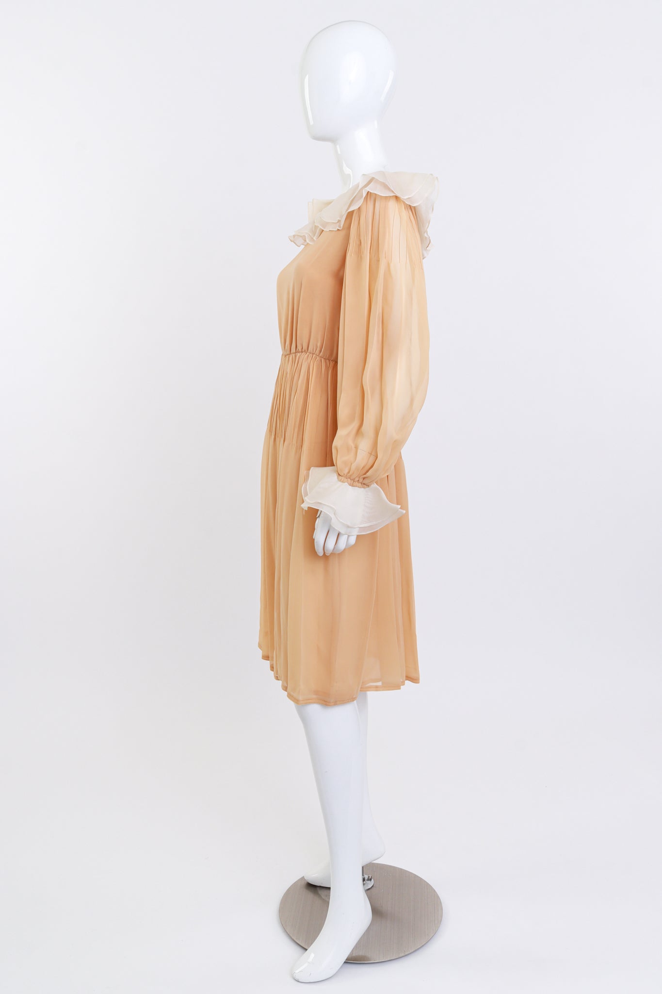 Chiffon Ruffle Peasant Dress by Bill Blass on mannequin side @Recess LA