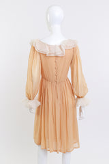 Chiffon Ruffle Peasant Dress by Bill Blass on mannequin back @Recess LA