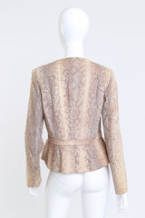 Vintage Bill Blass Collarless Python Jacket back on mannequin @recess la